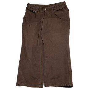 Duluth Pants‎ Men 42W x 30L Brown Gusset Canvas Cotton Utility Work Heavy Duty